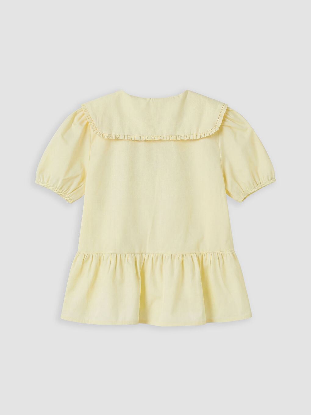 Sarı Bebe Yaka Kız Çocuk Gömlek-1