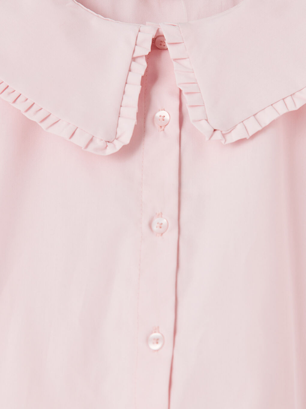 Pembe Bebe Yaka Kız Çocuk Gömlek-2