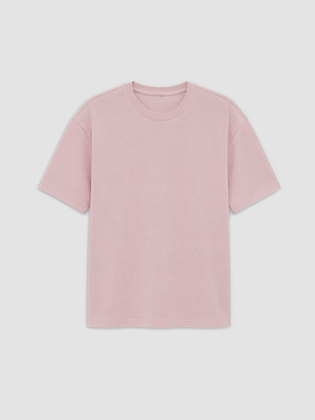 Pembe Relax Fit Bisiklet Yaka Erkek Tişört