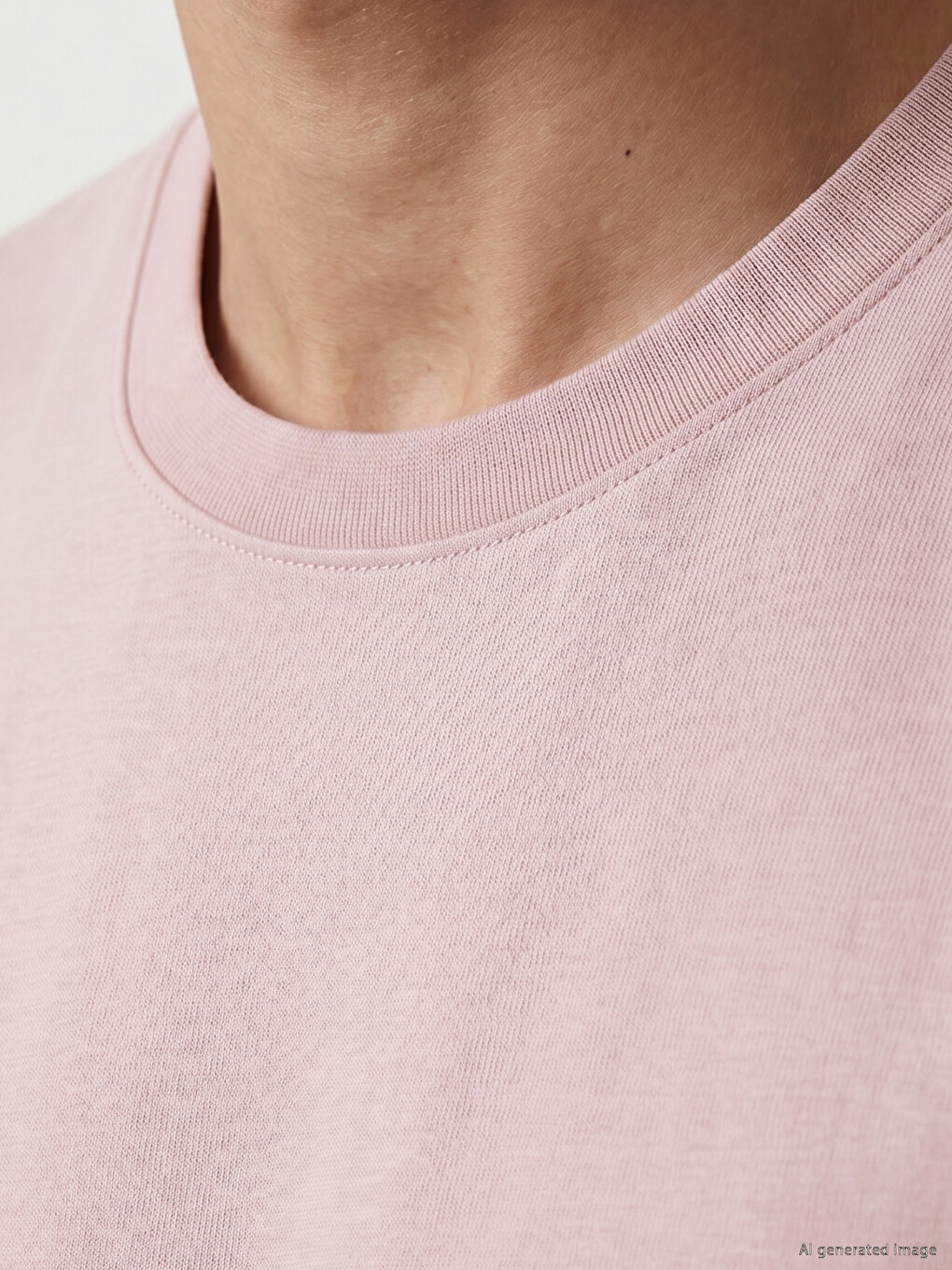 Pembe Relax Fit Bisiklet Yaka Erkek Tişört-2