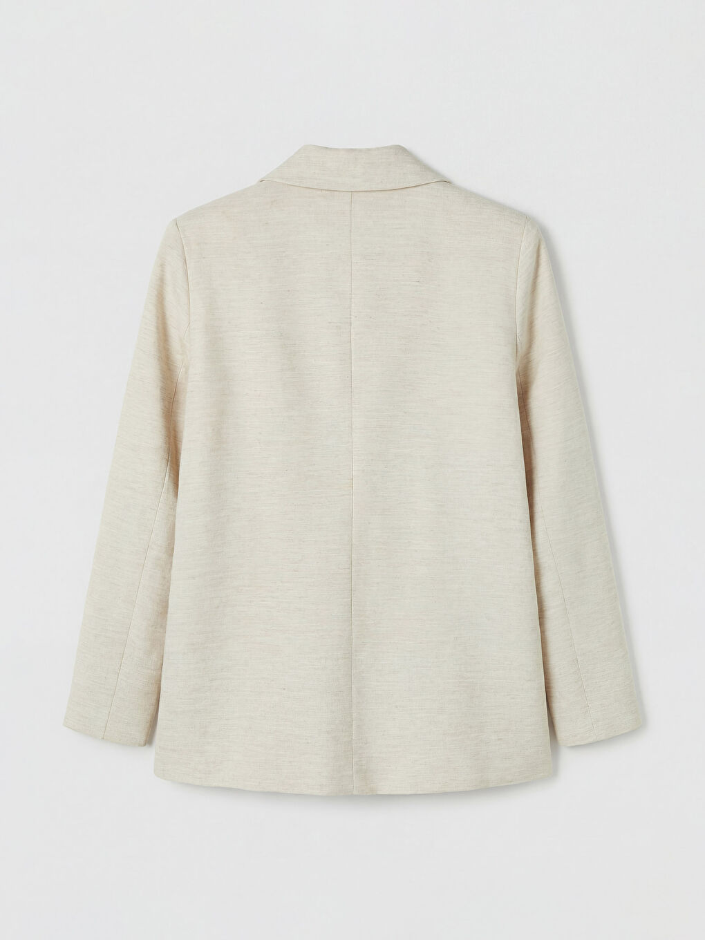 Bej Keten Karışımlı Kadın Blazer Ceket-1