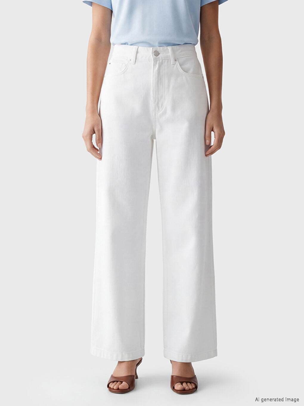 High Waisted Wideleg Women's Jeans-1