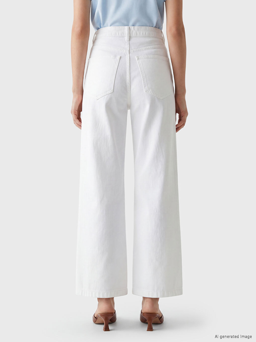 High Waisted Wideleg Women's Jeans-3