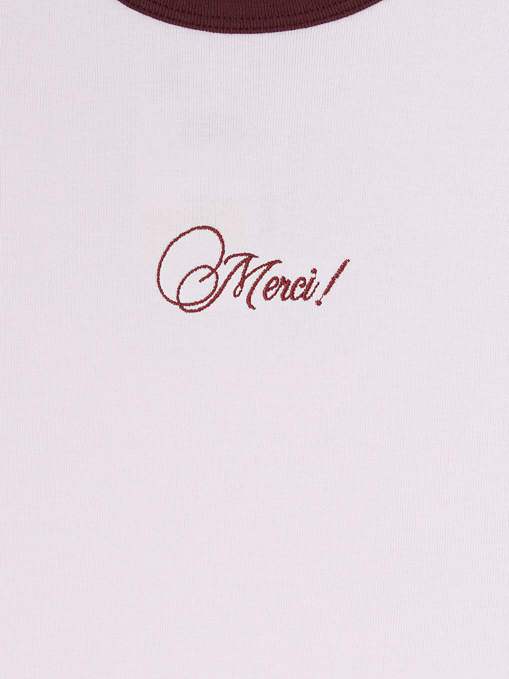 Pembe Bisiklet Yaka Nakışlı Kadın Tişört-2