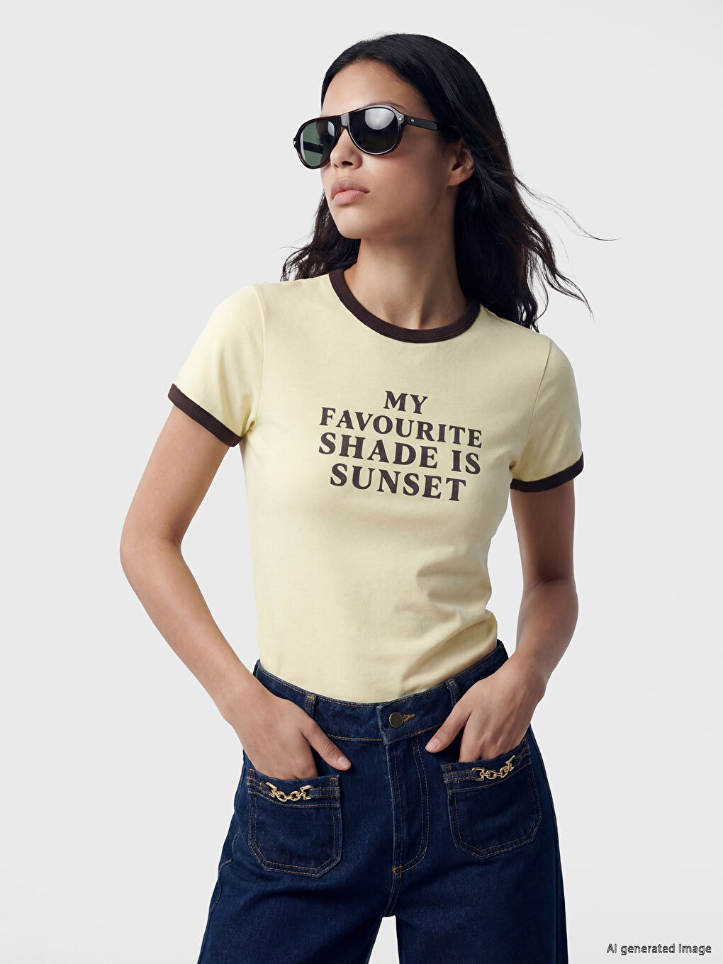 Ženska majica sa okruglim izrezom, štampana