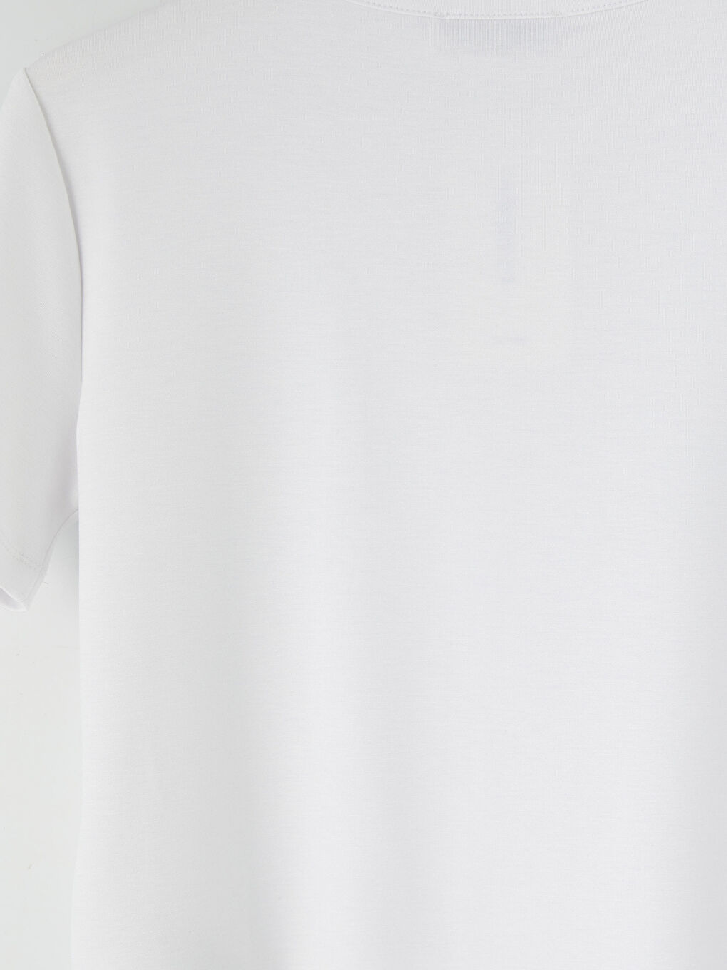 Beyaz Bisiklet Yaka Taşlı Kadın Tişört-3