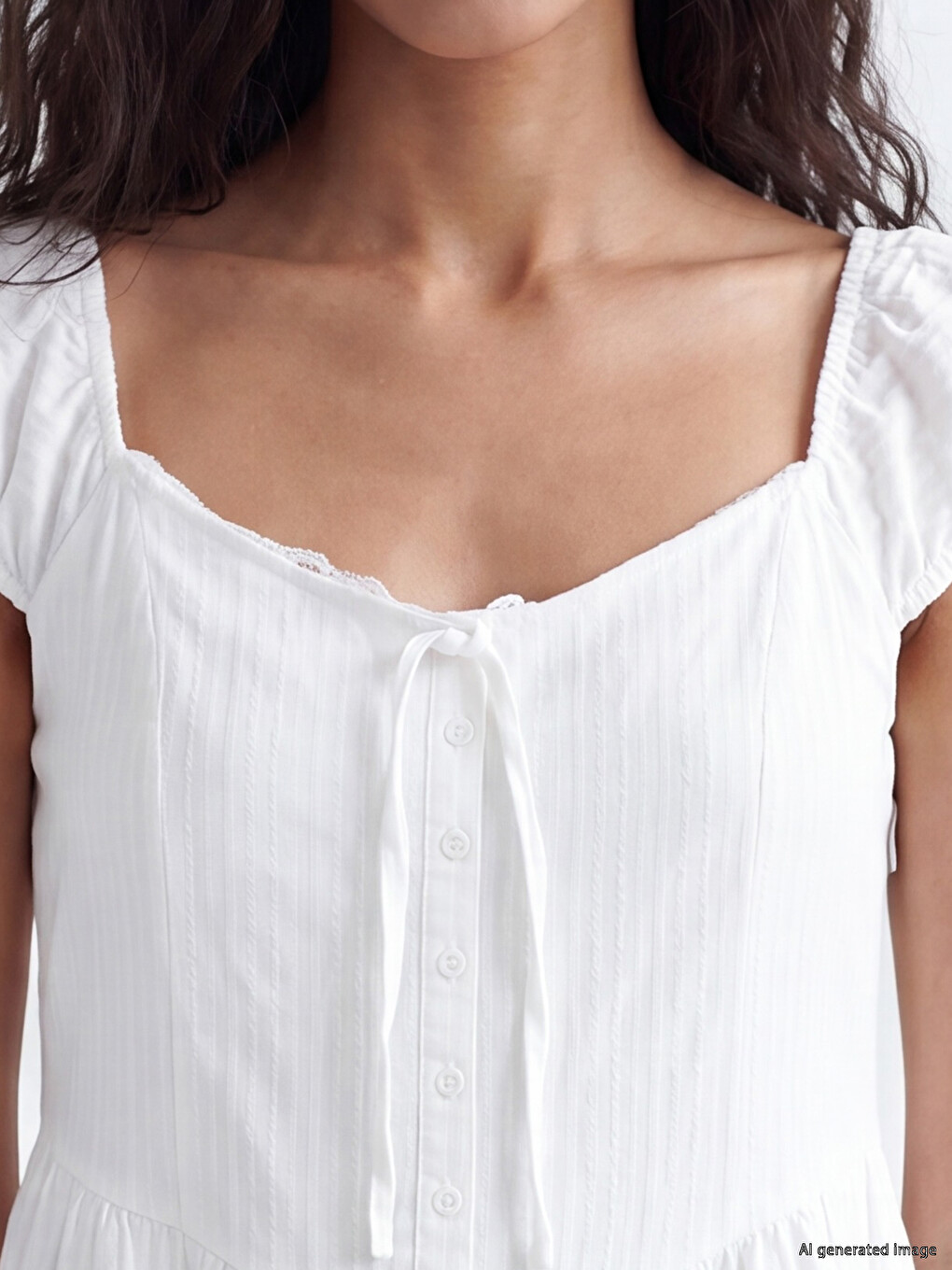 Square Neck Striped Poplin Mini Dress-1