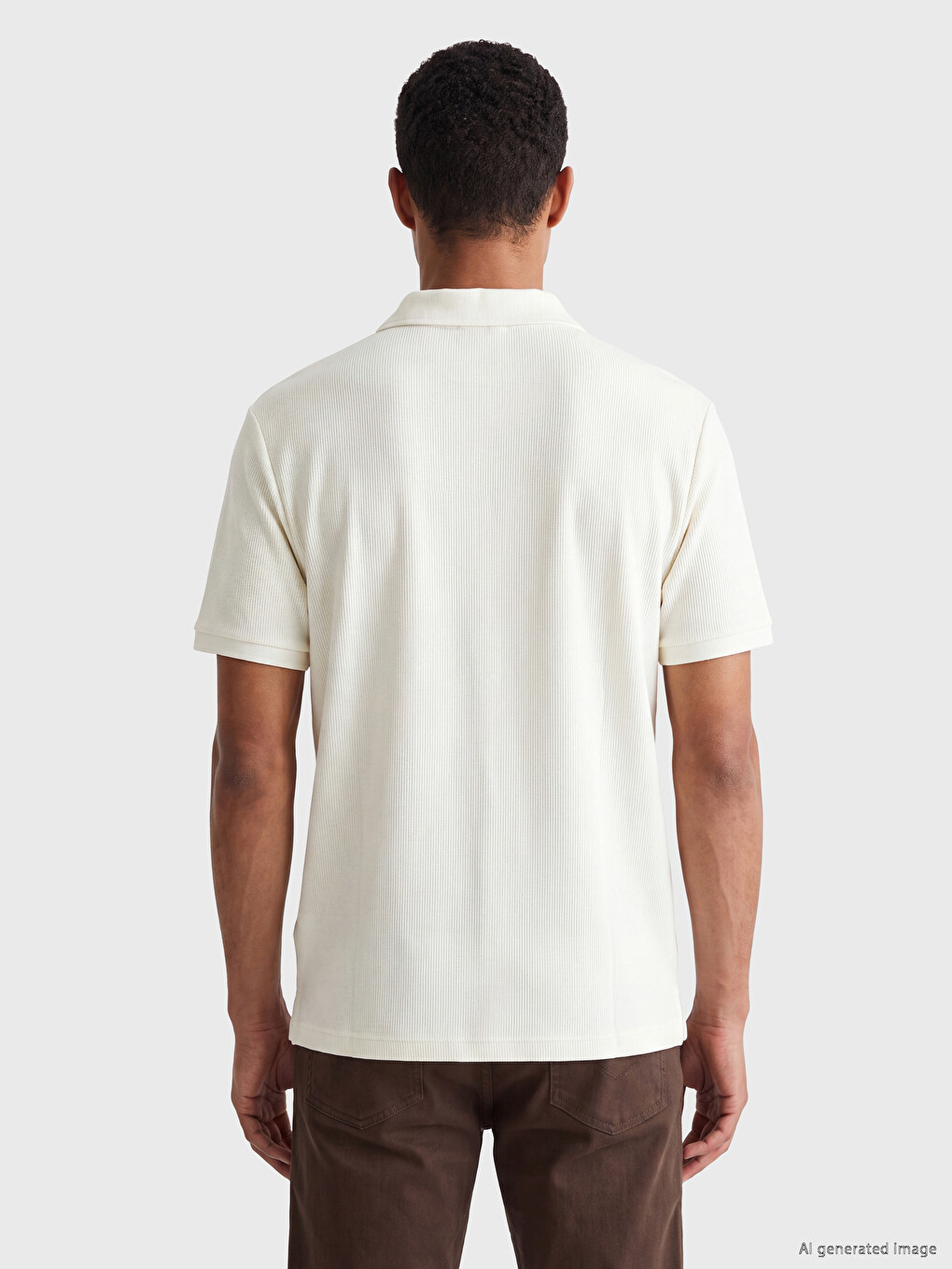 Polo Collar Pique Men's T-shirt-3