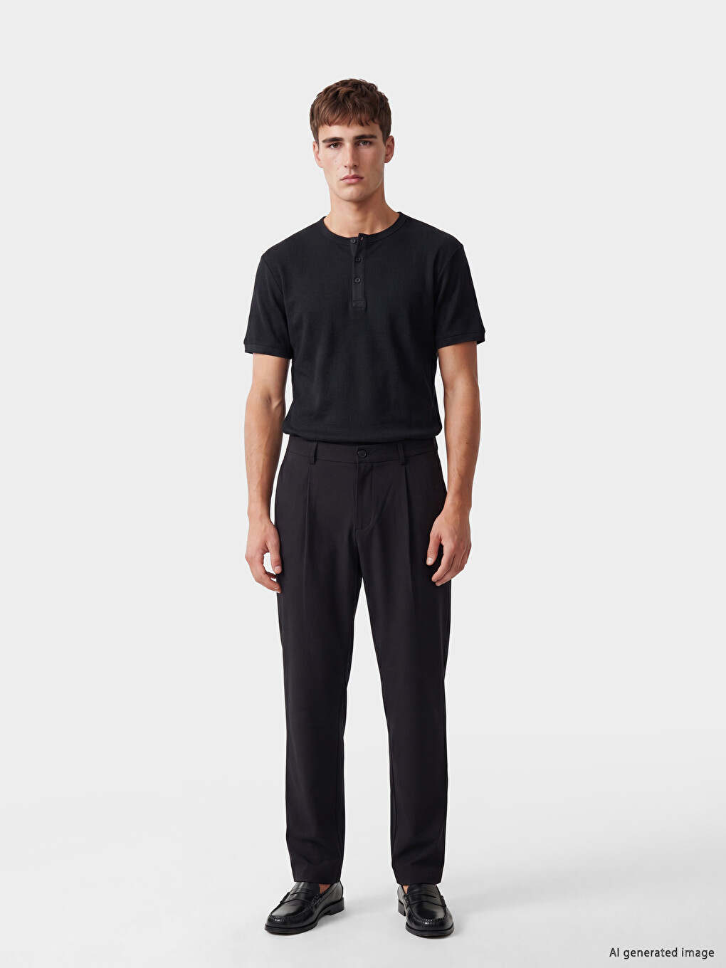 Henley Neck Regular Fit Men's T-shirt-1