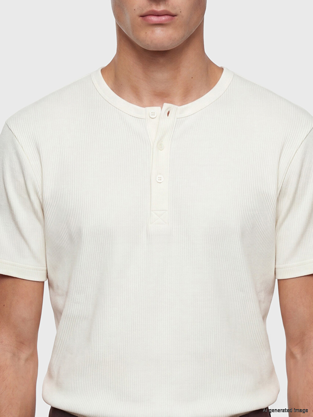 Henley Neck Regular Fit Men's T-Shirt-2