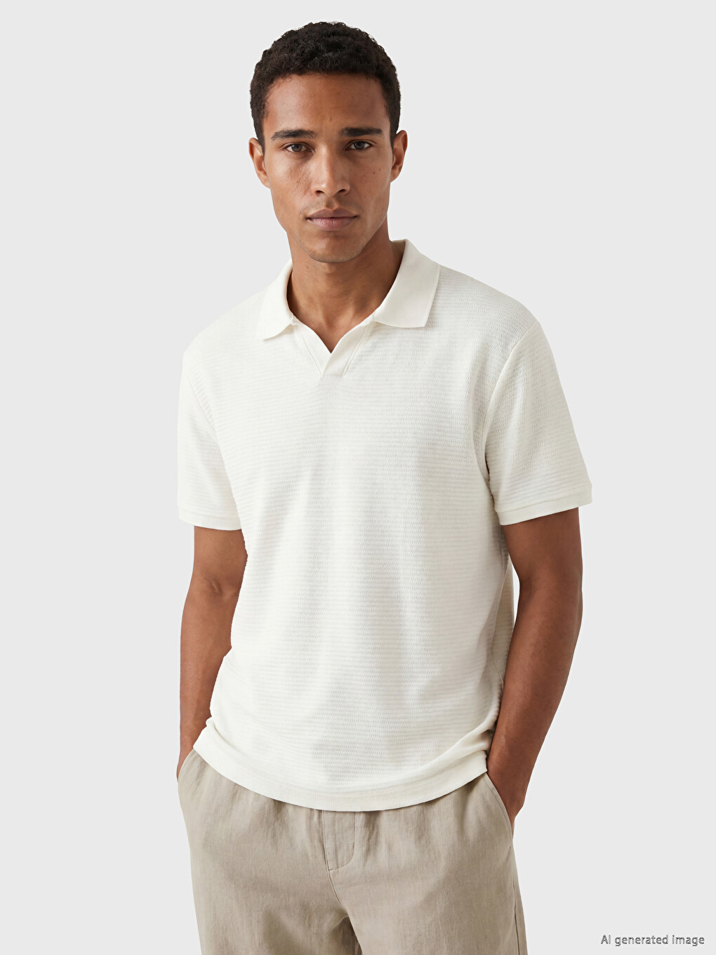 Polo Collar Men's Knitwear T-shirt-2