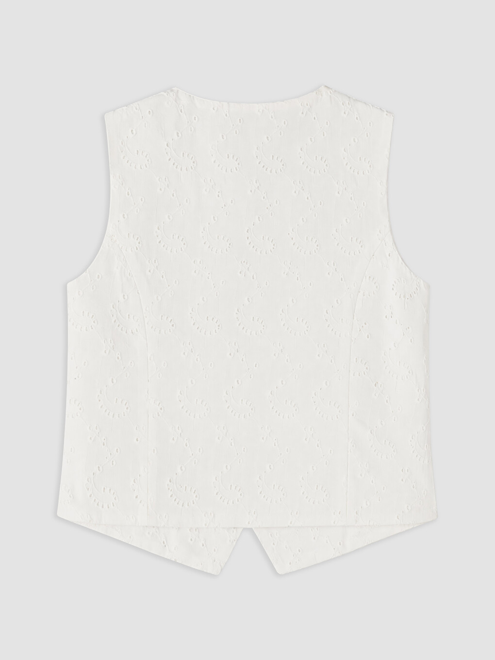V Neck Broderie Women's Classic Waistcoat-1