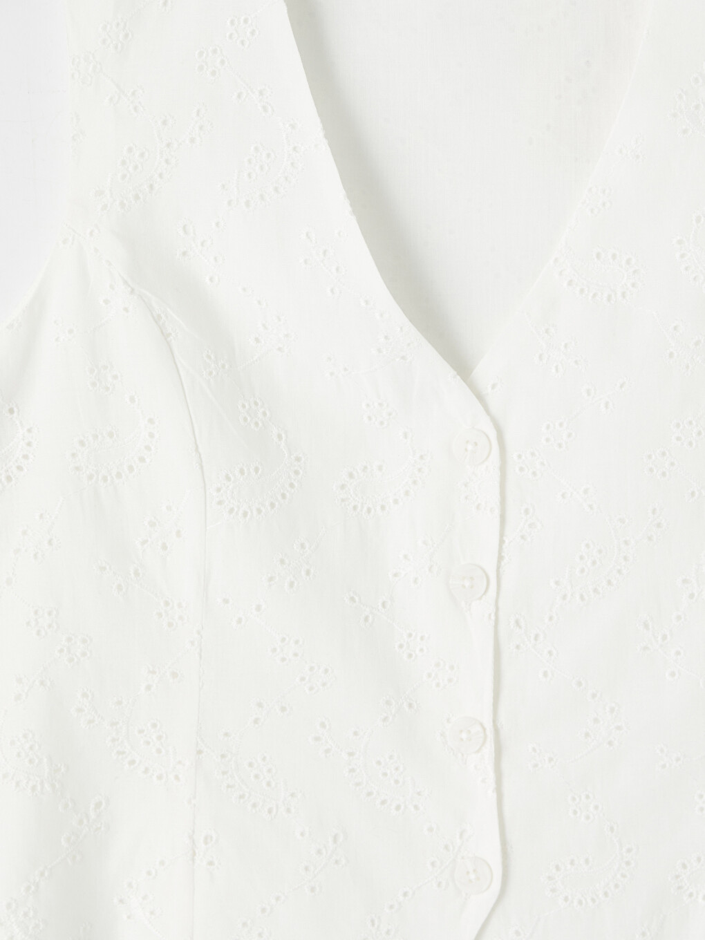 V Neck Broderie Women's Classic Waistcoat-2