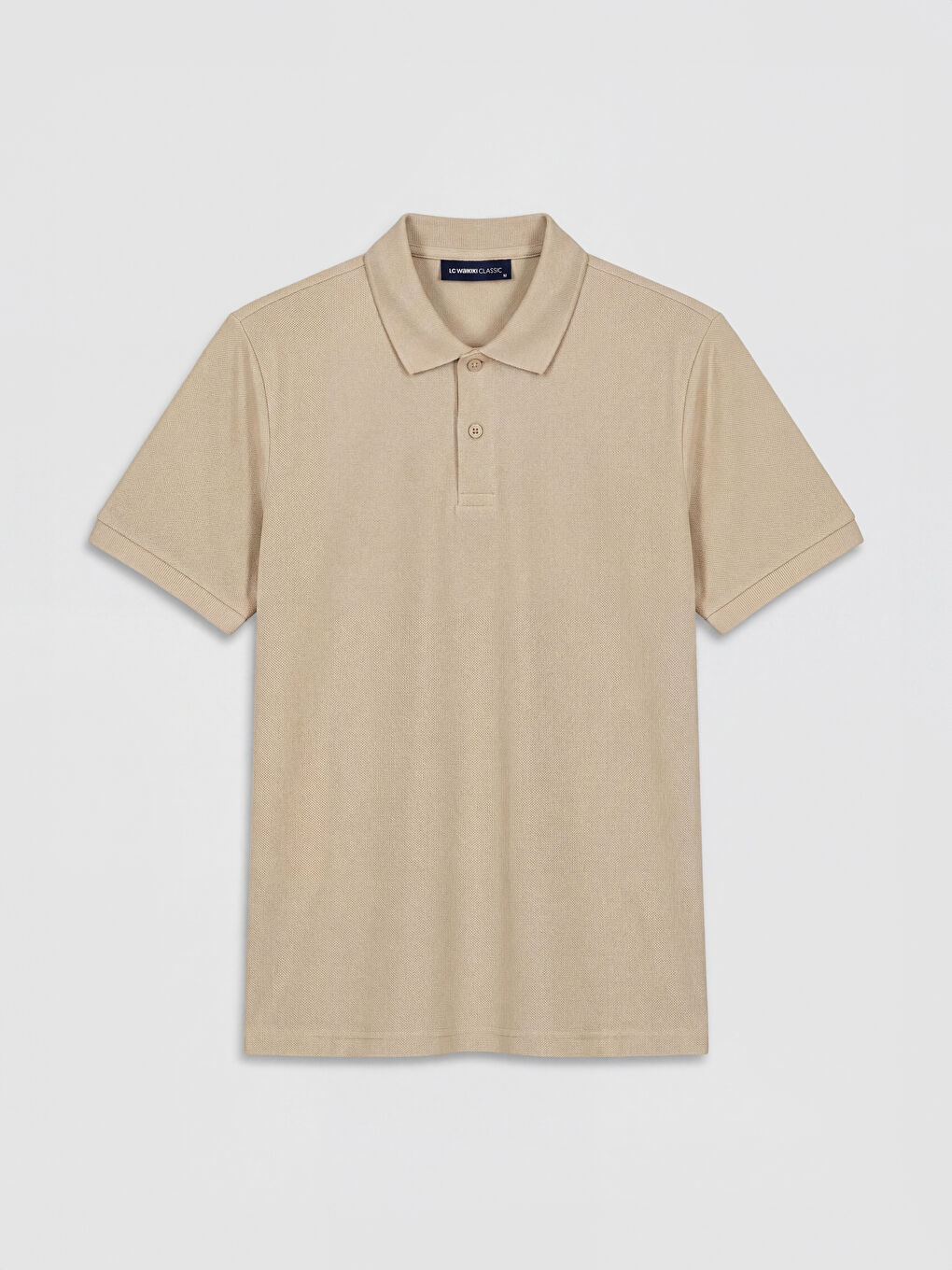 Bej Polo Yaka %100 Pamuk Erkek Tişört