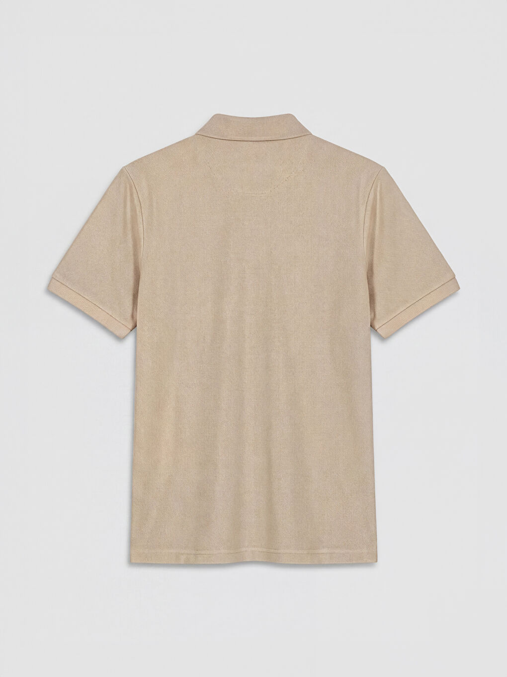 Bej Polo Yaka %100 Pamuk Erkek Tişört-1