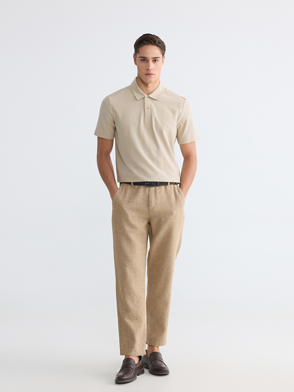 Polo Collar 100% Cotton Men's T-Shirt-1