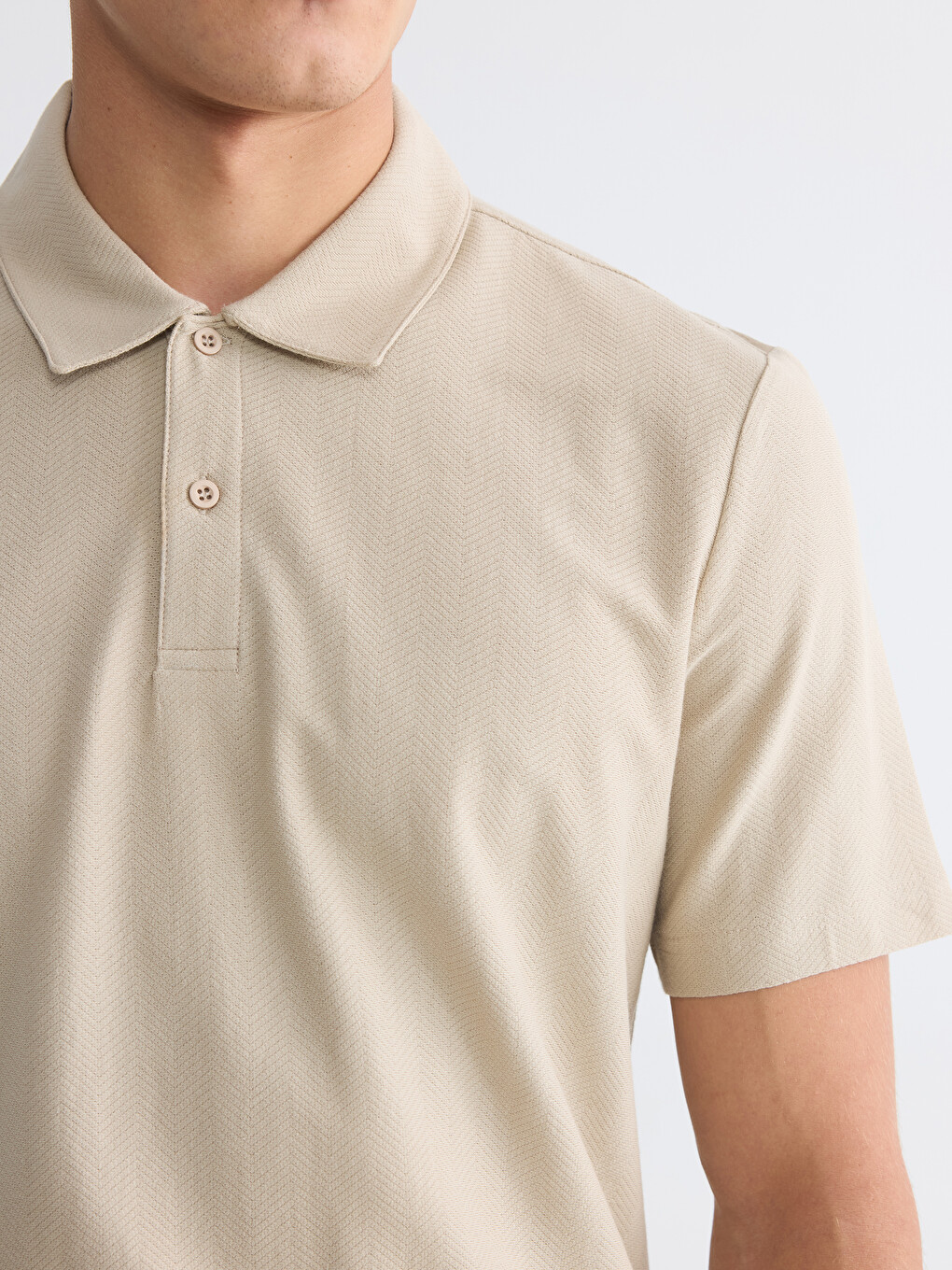 Polo Collar 100% Cotton Men's T-Shirt-2