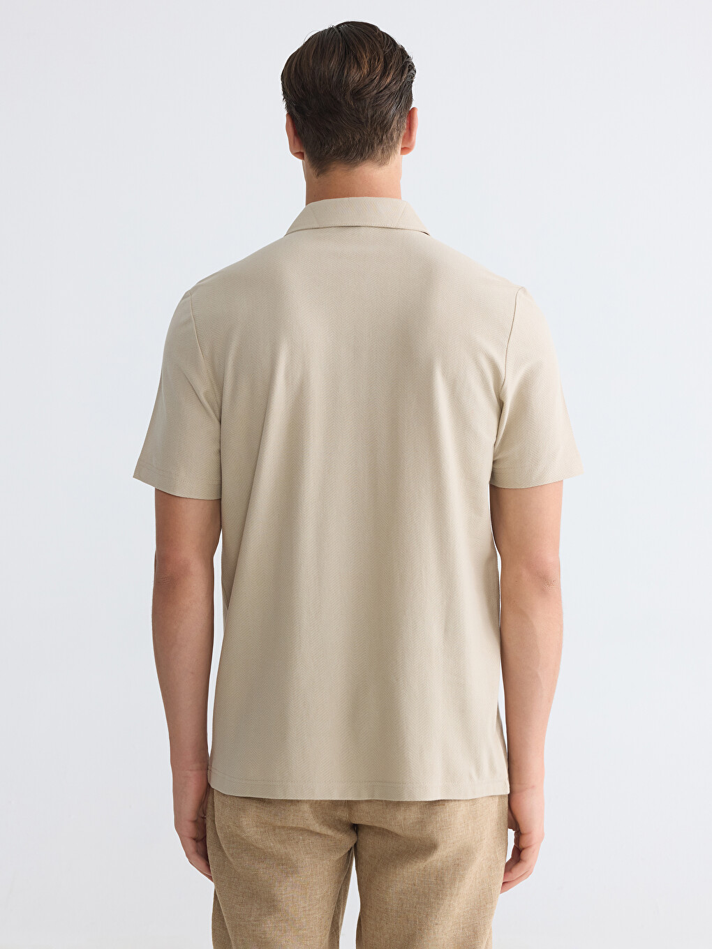 Polo Collar 100% Cotton Men's T-Shirt-3