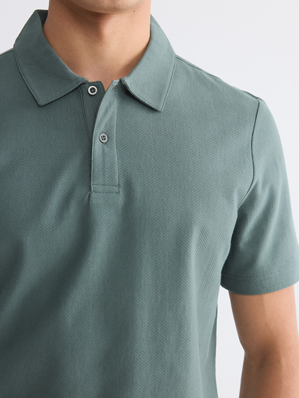 Polo Collar 100% Cotton Men's T-Shirt-2