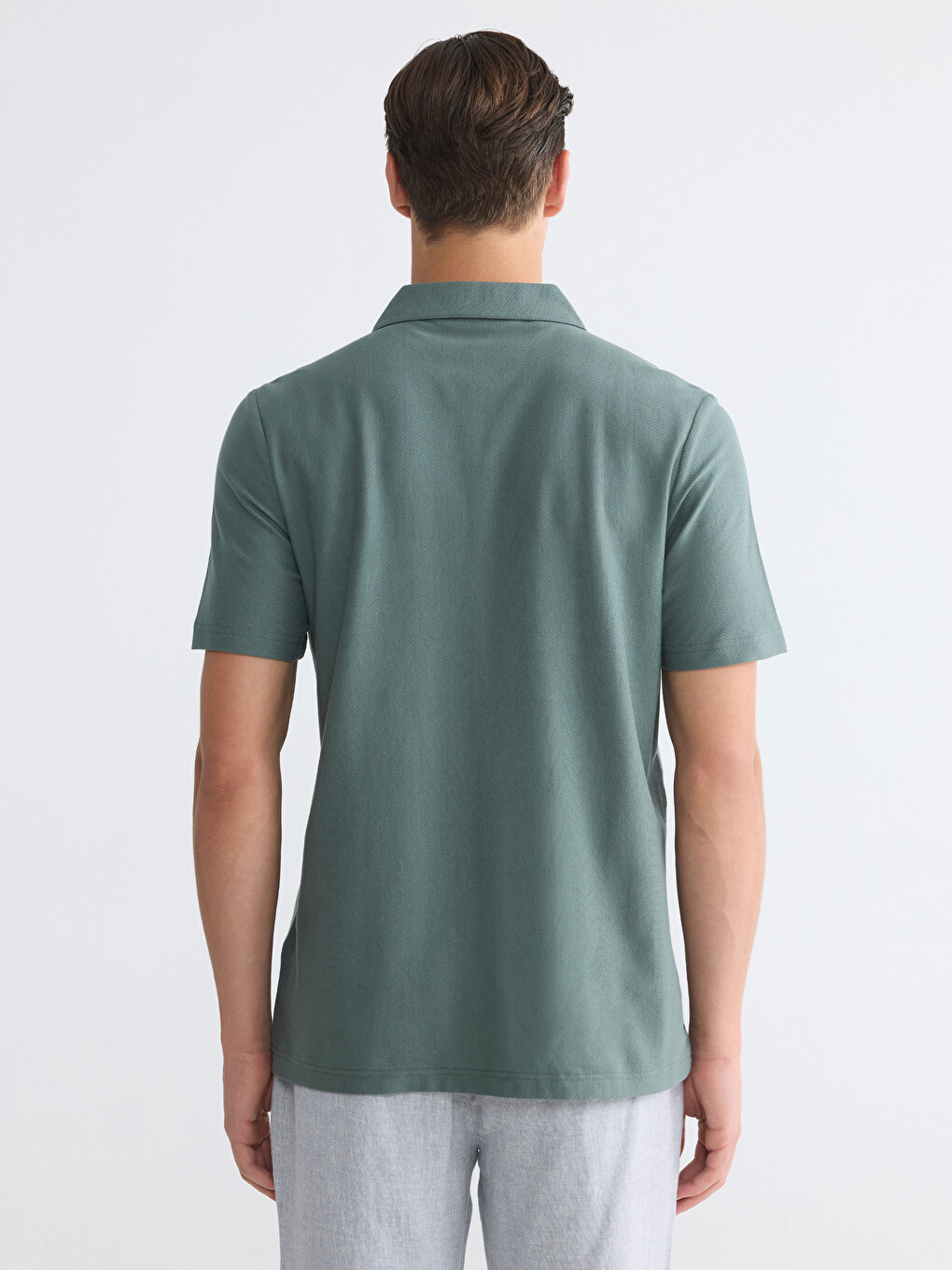 Polo Collar 100% Cotton Men's T-Shirt-3