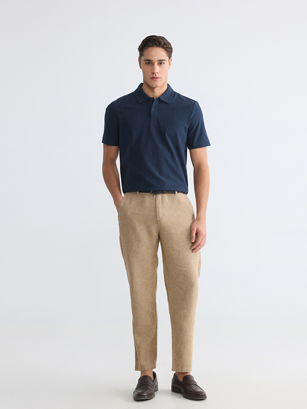 Polo Collar 100% Cotton Men's T-Shirt-1