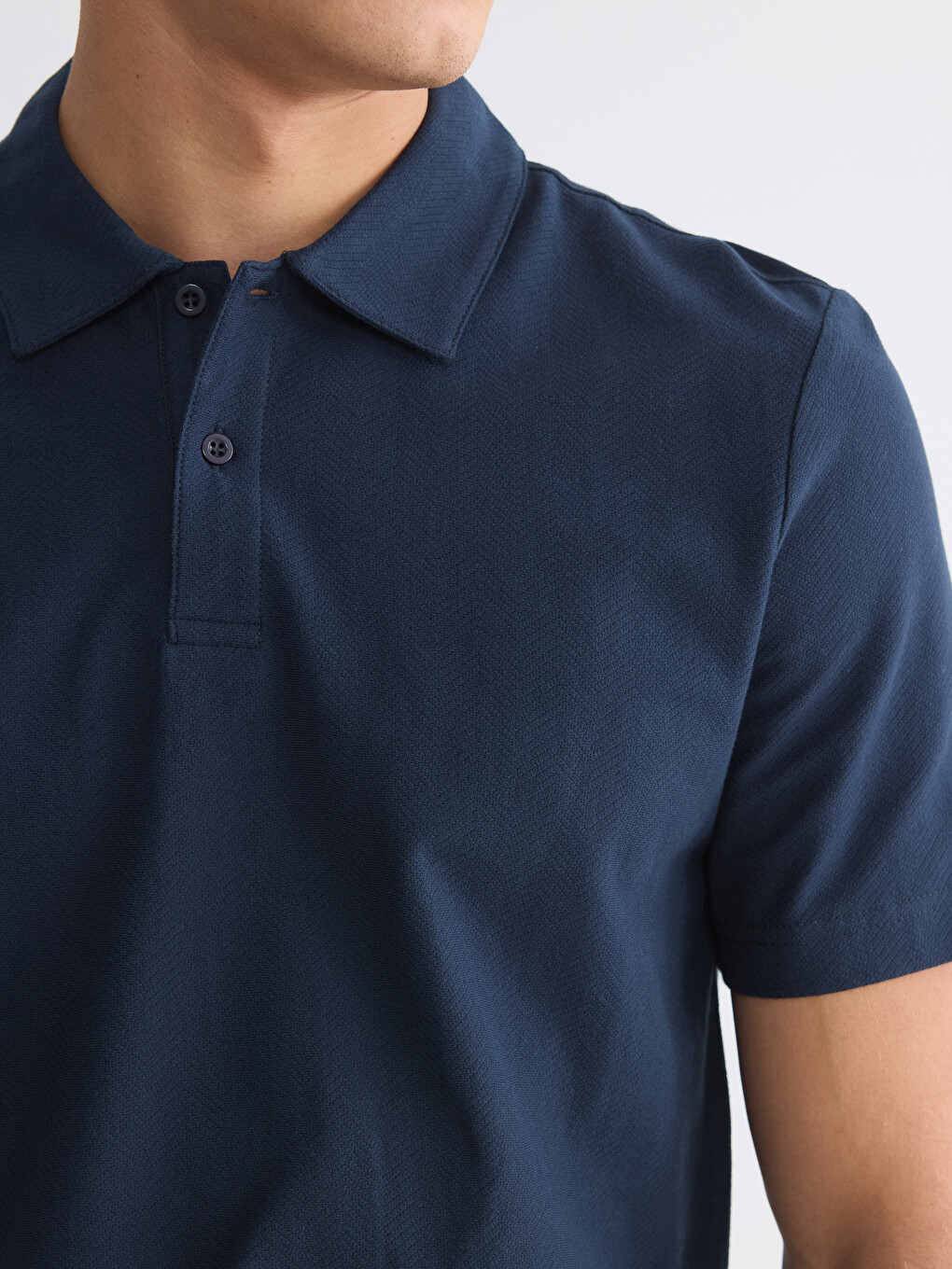 Polo Collar 100% Cotton Men's T-Shirt-2