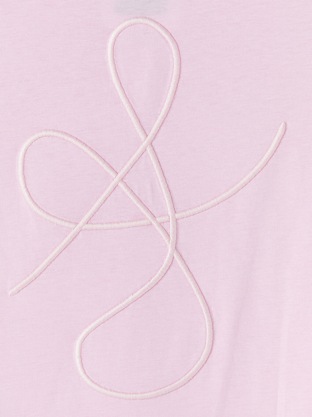 Pembe Bisiklet Yaka Nakışlı Kadın Tişört-2