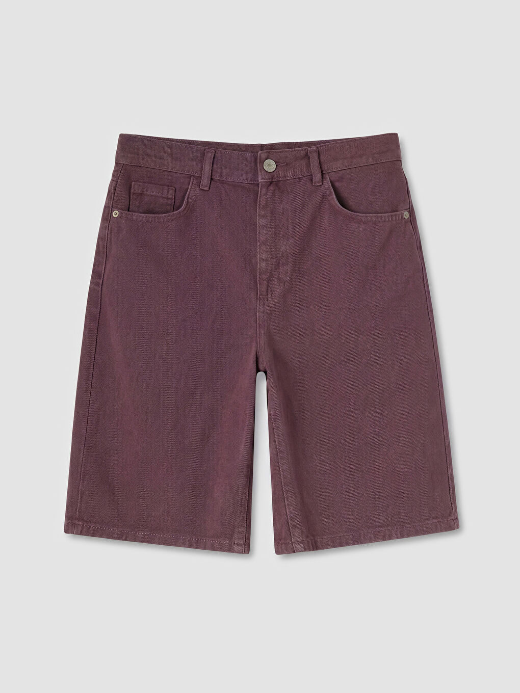 Pembe Bermuda Fit Kadın Jean Şort-4