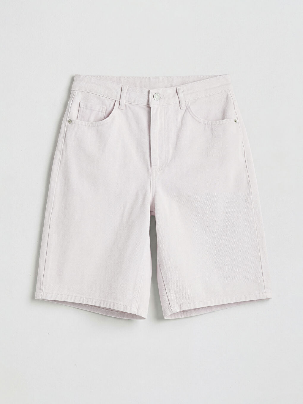 Lila Bermuda Fit Kadın Jean Şortolon