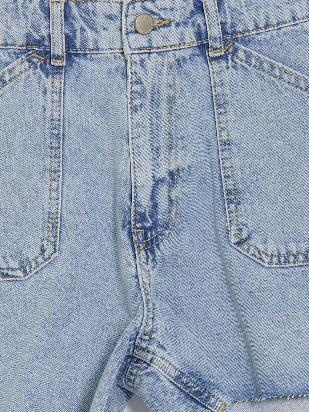 İndigo Regular Fit Kadın Jean Şort-2