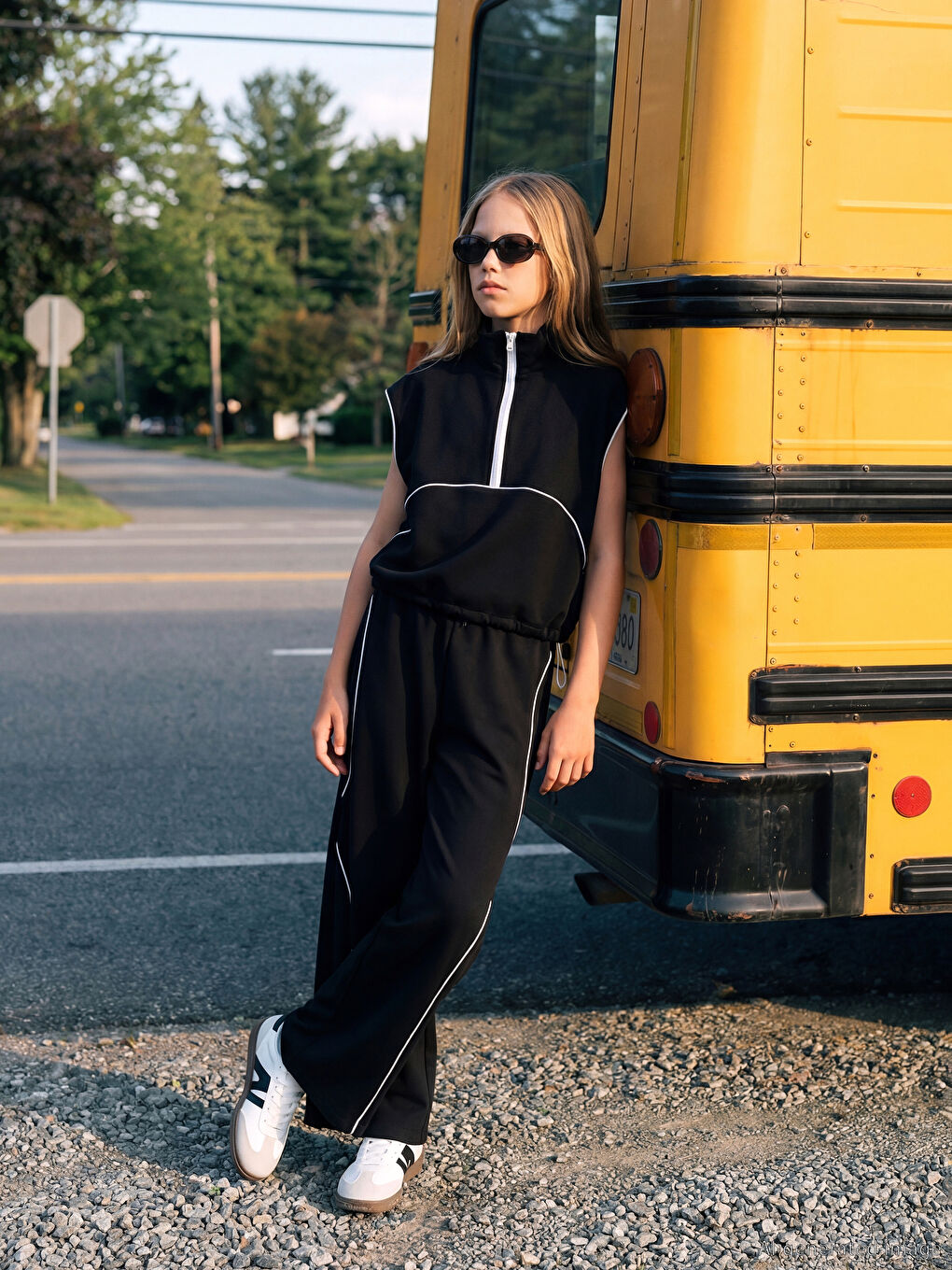 Siyah Kız Çocuk Soft Touch Eşofman Altı