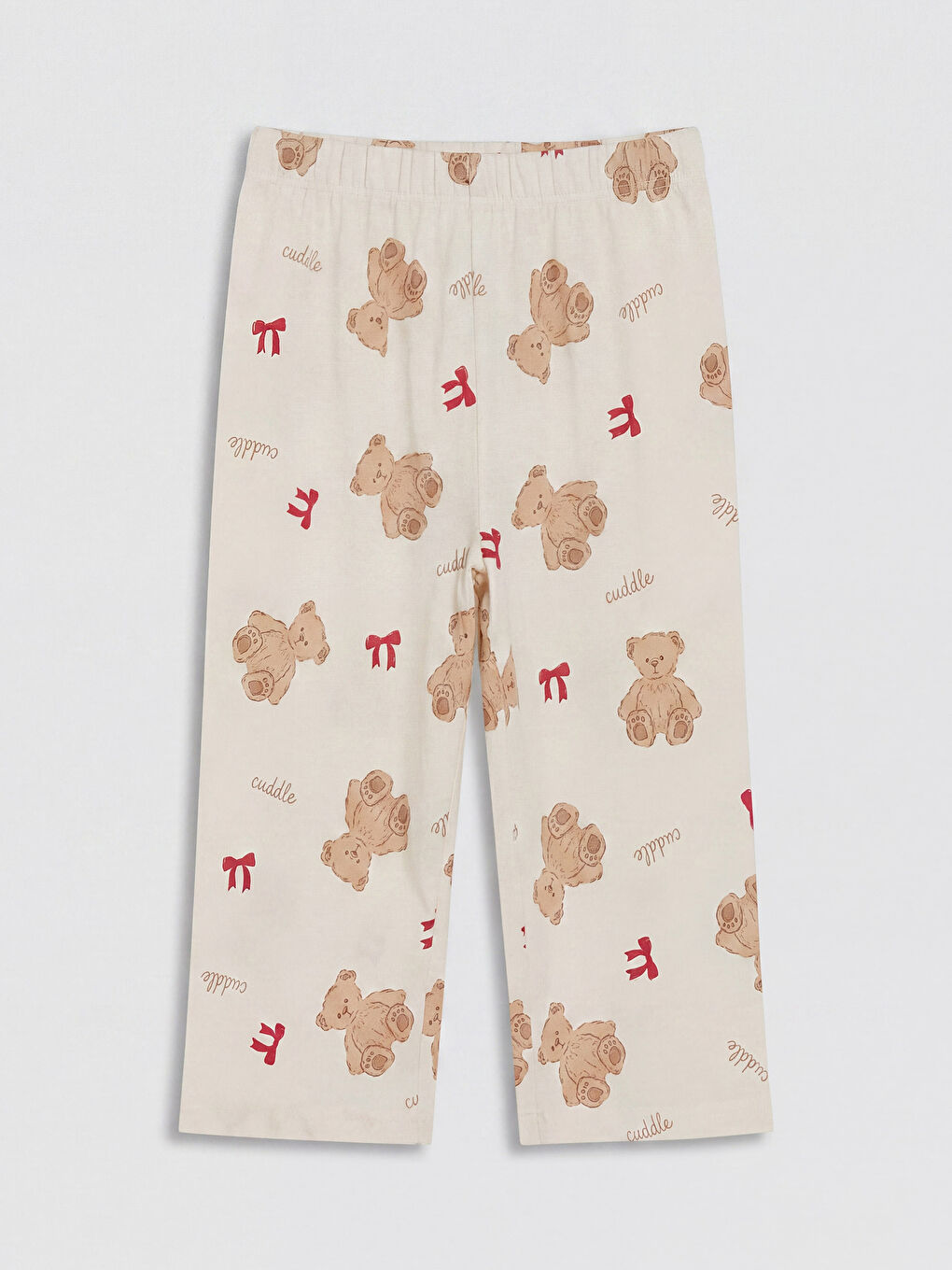 Pembe Baskılı Kız Çocuk Kaprili Pijama Takımı-3