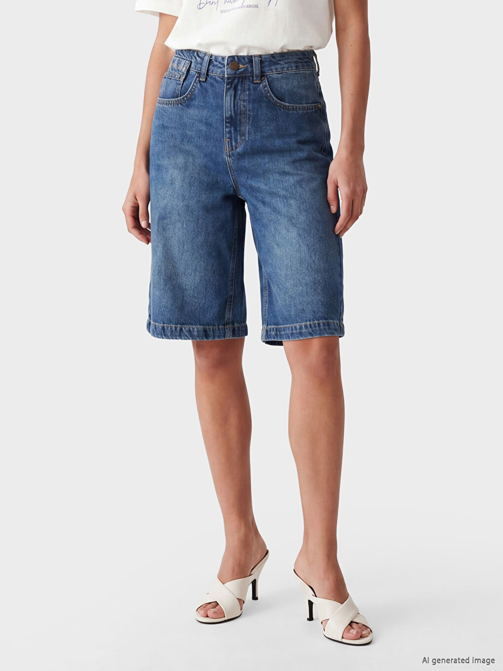 Bermuda Fit Women's Jean Shorts-1
