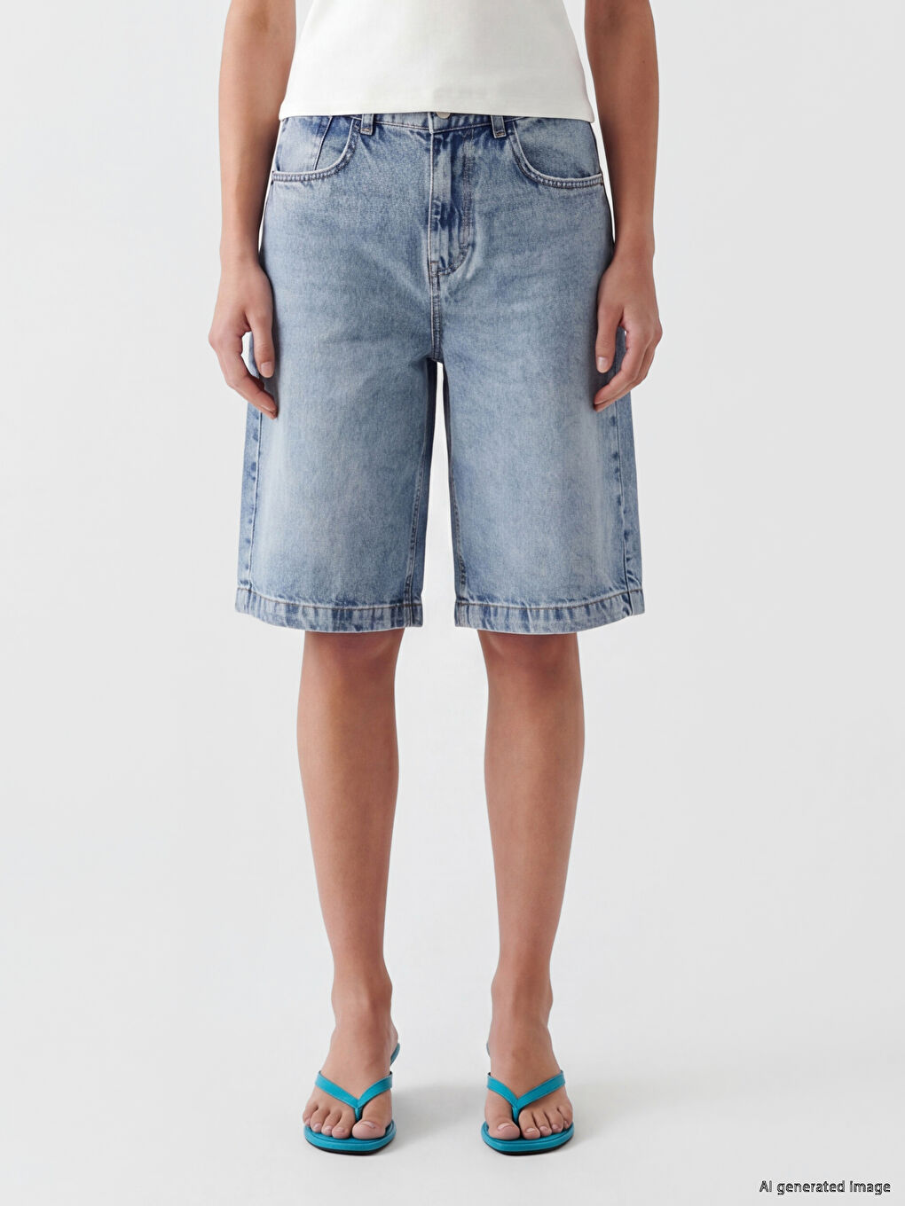 Bermuda Fit Women's Jean Shorts-1