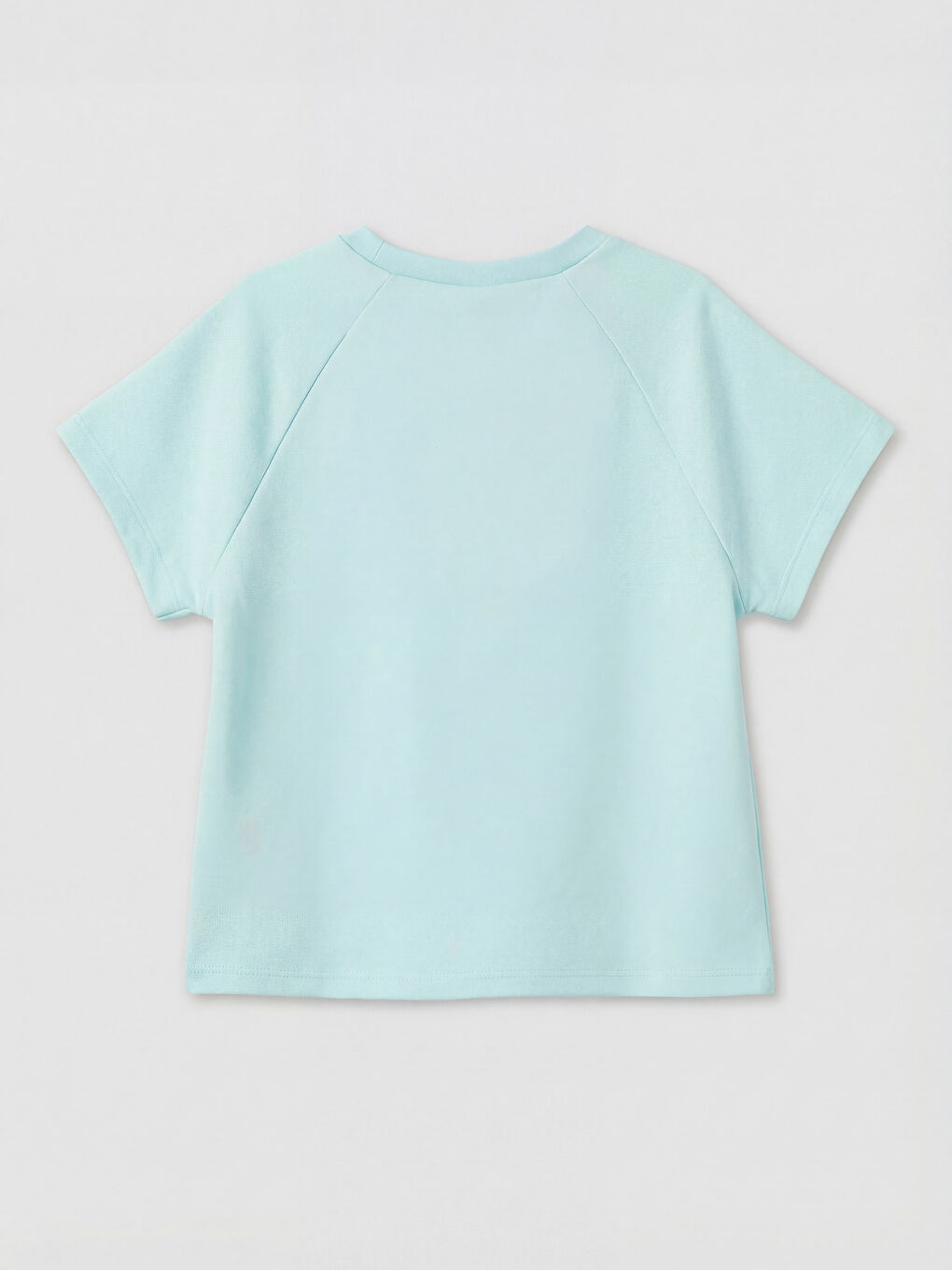 Turkuaz Bisiklet Yaka Baskılı Kız Çocuk Tişört-1