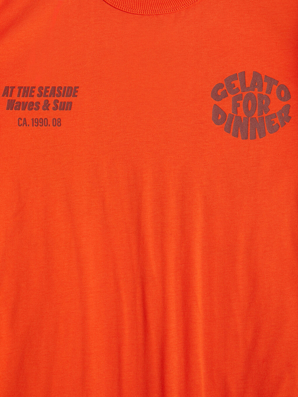 Turuncu Bisiklet Yaka Baskılı Erkek Çocuk Tişört-2