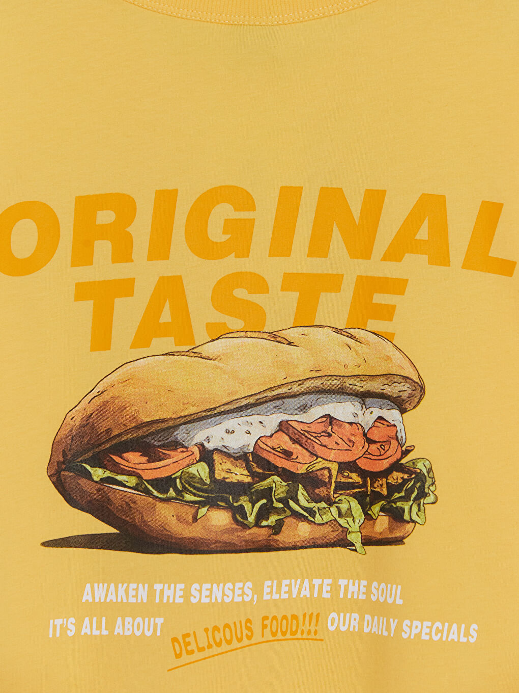 Turuncu Bisiklet Yaka Baskılı Erkek Çocuk Tişört-3