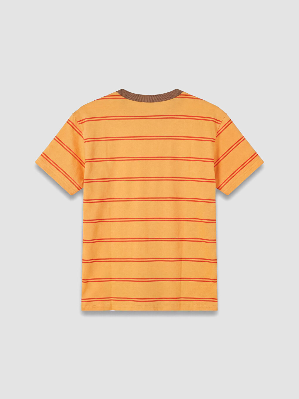 Turuncu Bisiklet Yaka Çizgili Erkek Çocuk Tişört-1