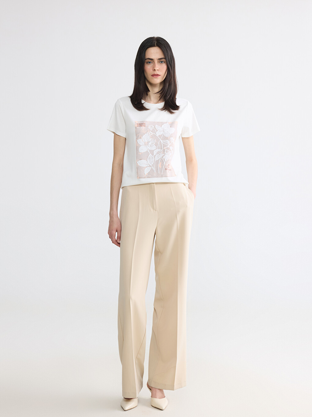 Crew Neck Printed Women's T-Shirt-1