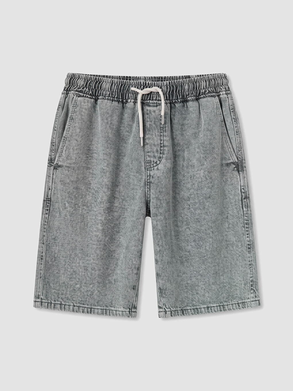 Gri Loose Fit Erkek Jean Şort