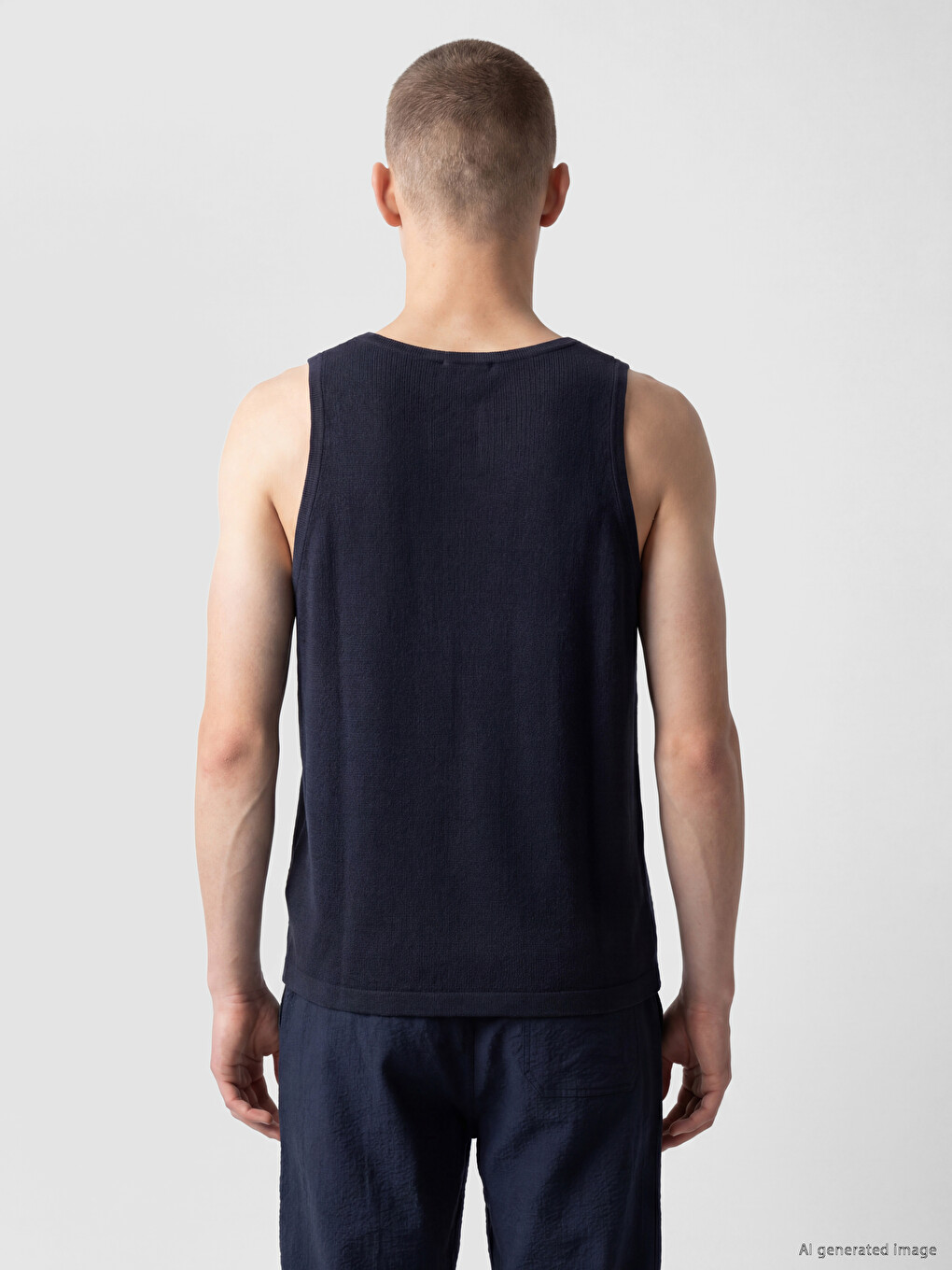 Crew Neck Men's Sleeveless T-shirt-3