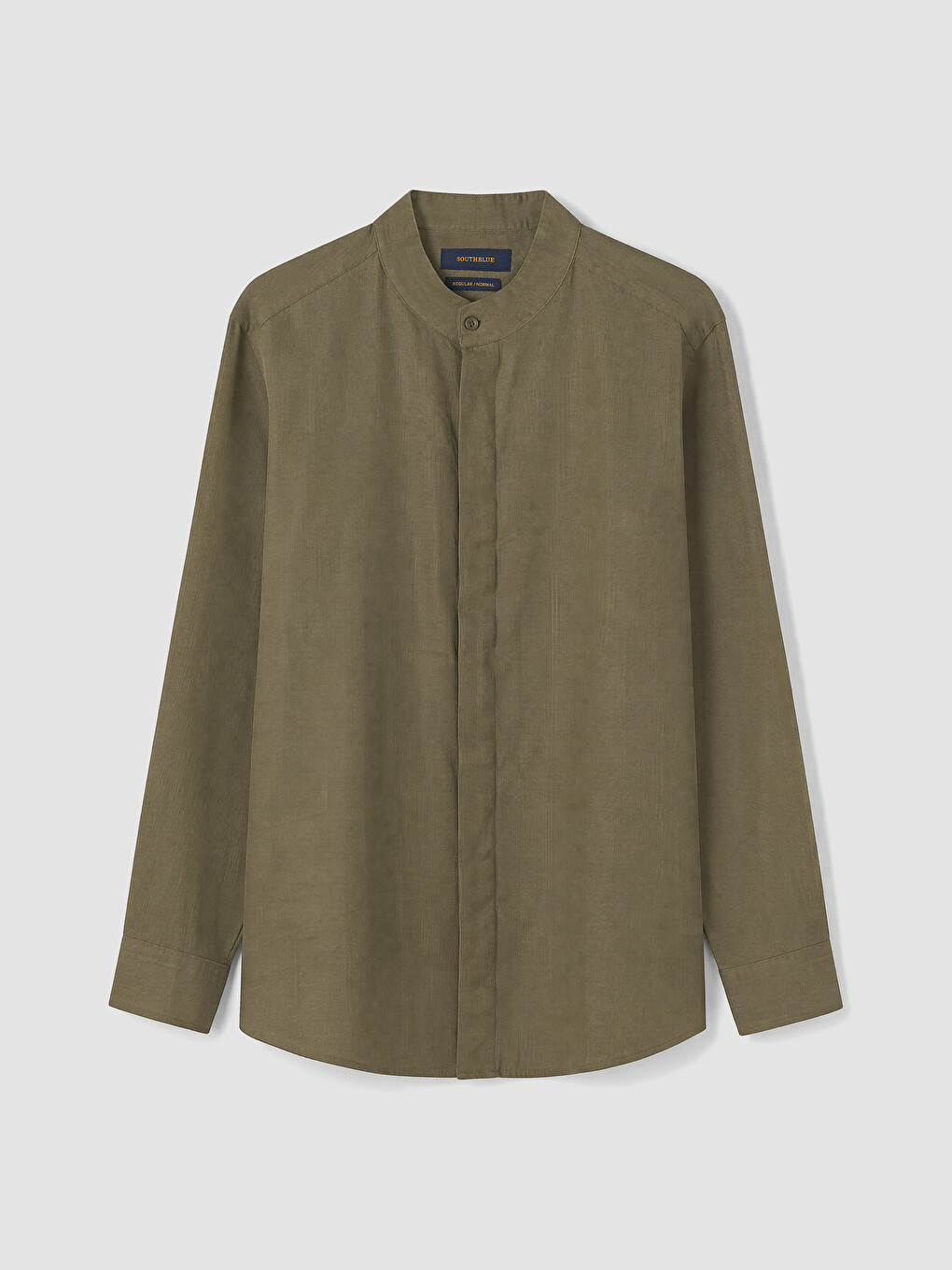 Haki Regular Fit %100 Keten Erkek Gömlek