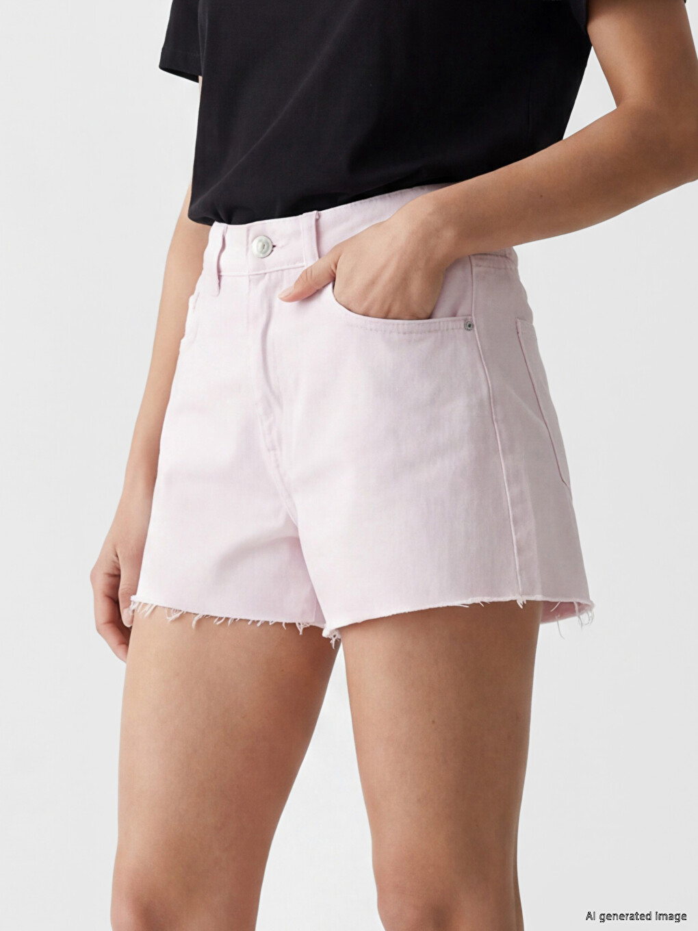 Regular Fit Women's Denim Shorts-2