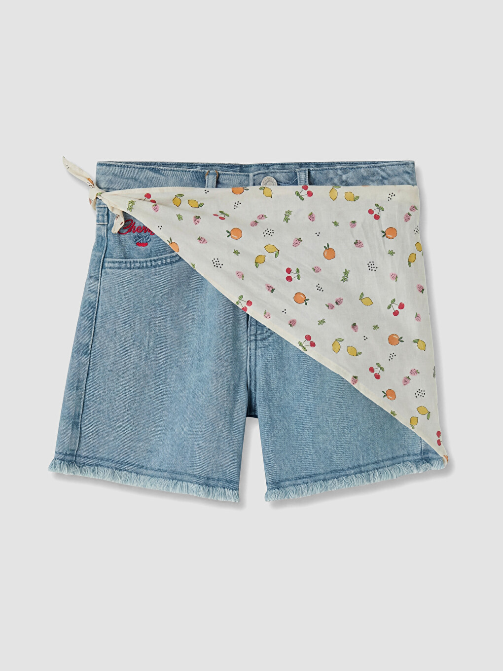 Girls' Denim Shorts and Bandana