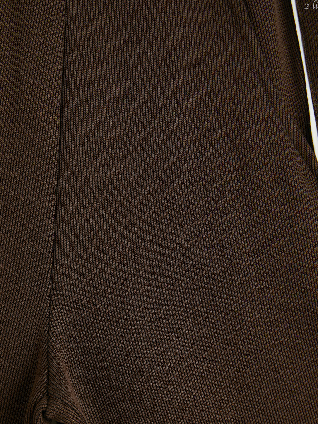 Kahverengi Geniş Paça Kız Çocuk Eşofman Altı-2