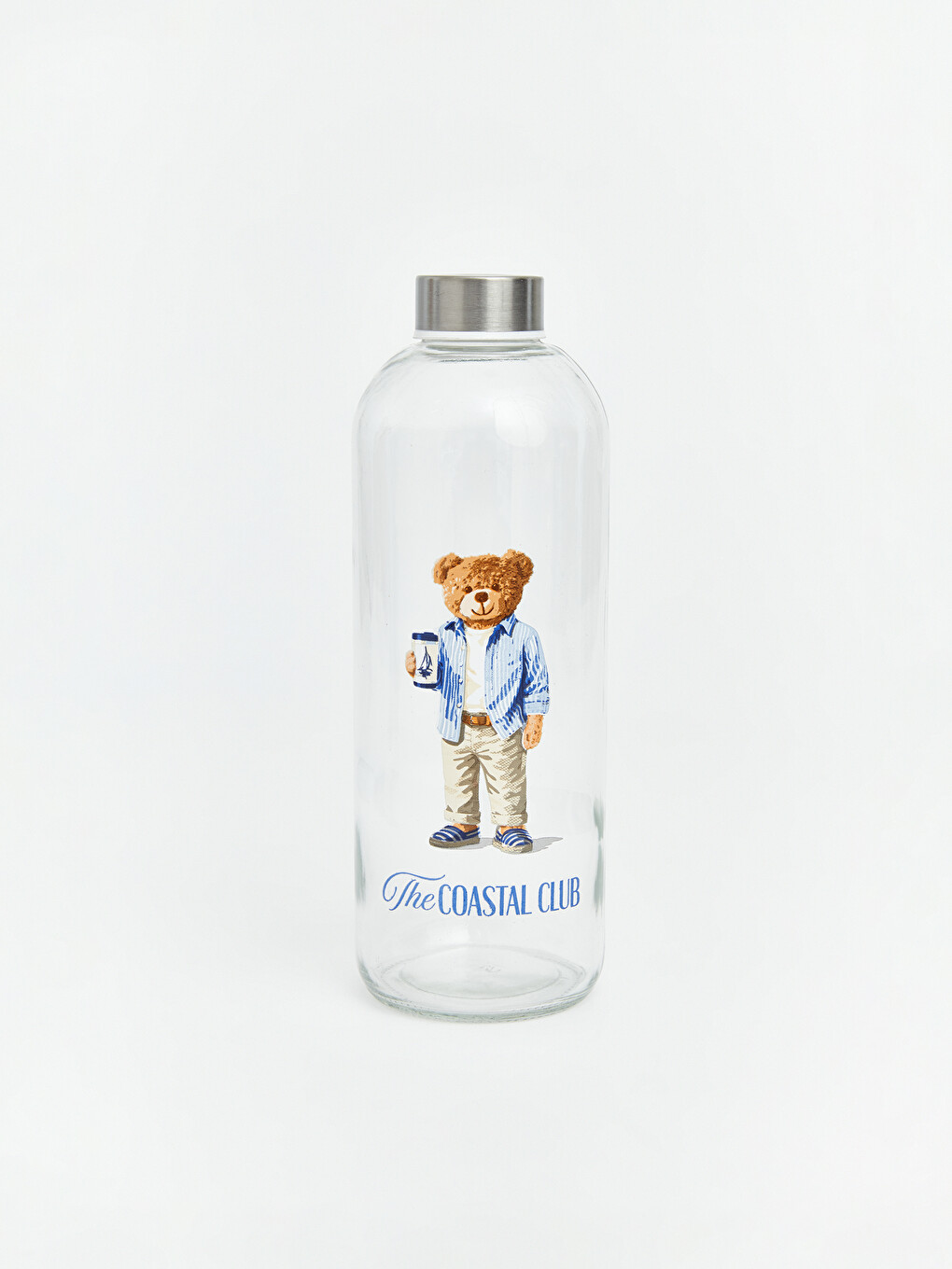Karışık Ayı Teddy Baskılı Kapaklı Baş Ucu Sürahisi 1000 ml