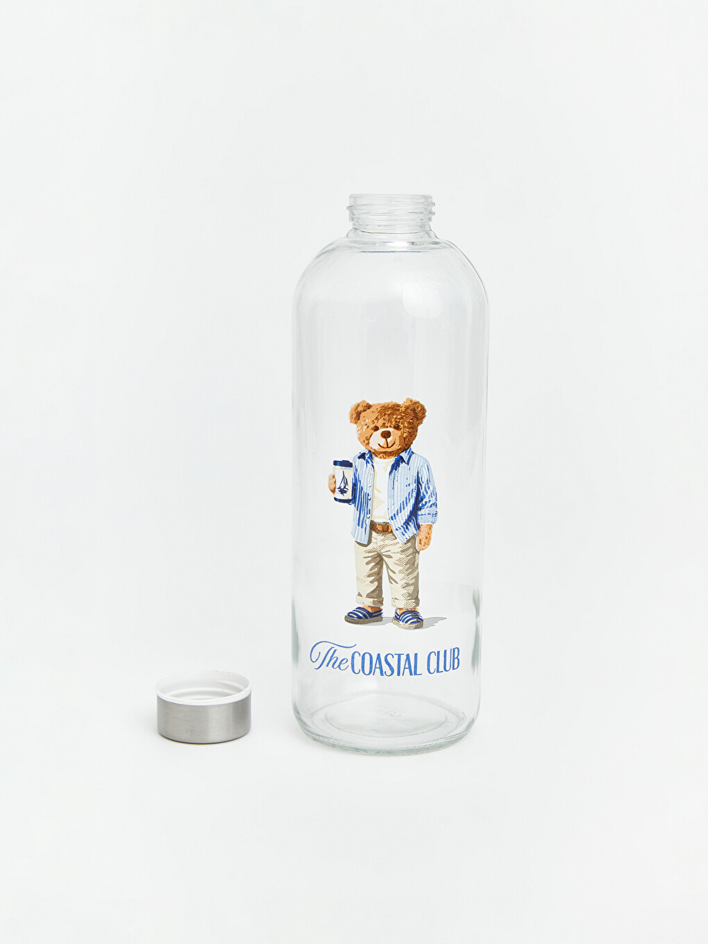 Karışık Ayı Teddy Baskılı Kapaklı Baş Ucu Sürahisi 1000 ml-1