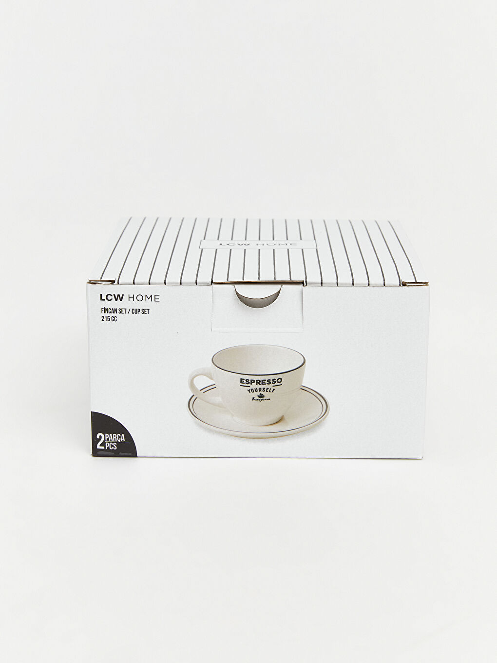 Beyaz Baskılı Seramik Kahve Fİncanı 210 ml-3