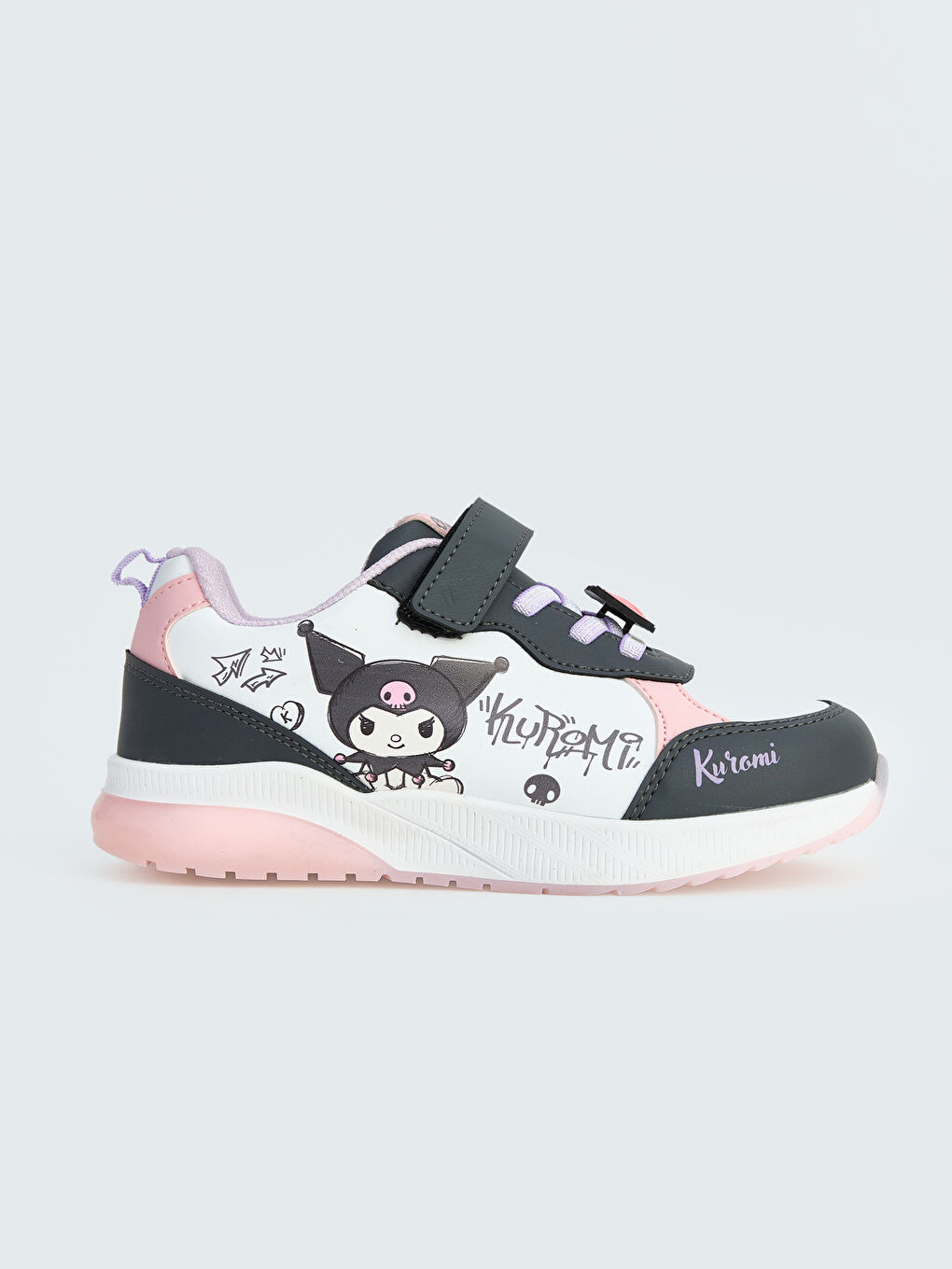 Antrasit Kuromi Baskılı Işıklı Kız Çocuk Spor Ayakkabı-2