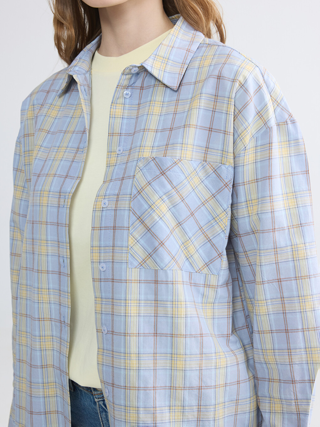 Plaid Oversize Women's Shirt-2